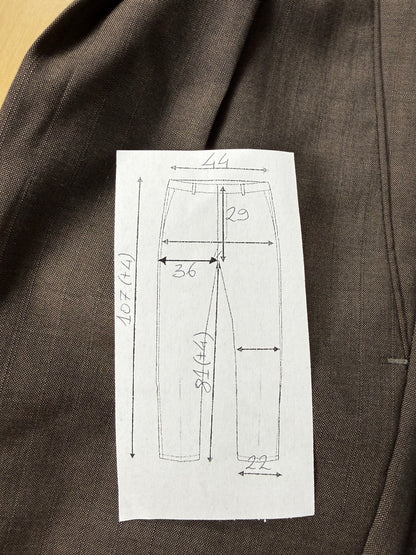 Pantaloni fresco lana marrone scuro - tg. 50