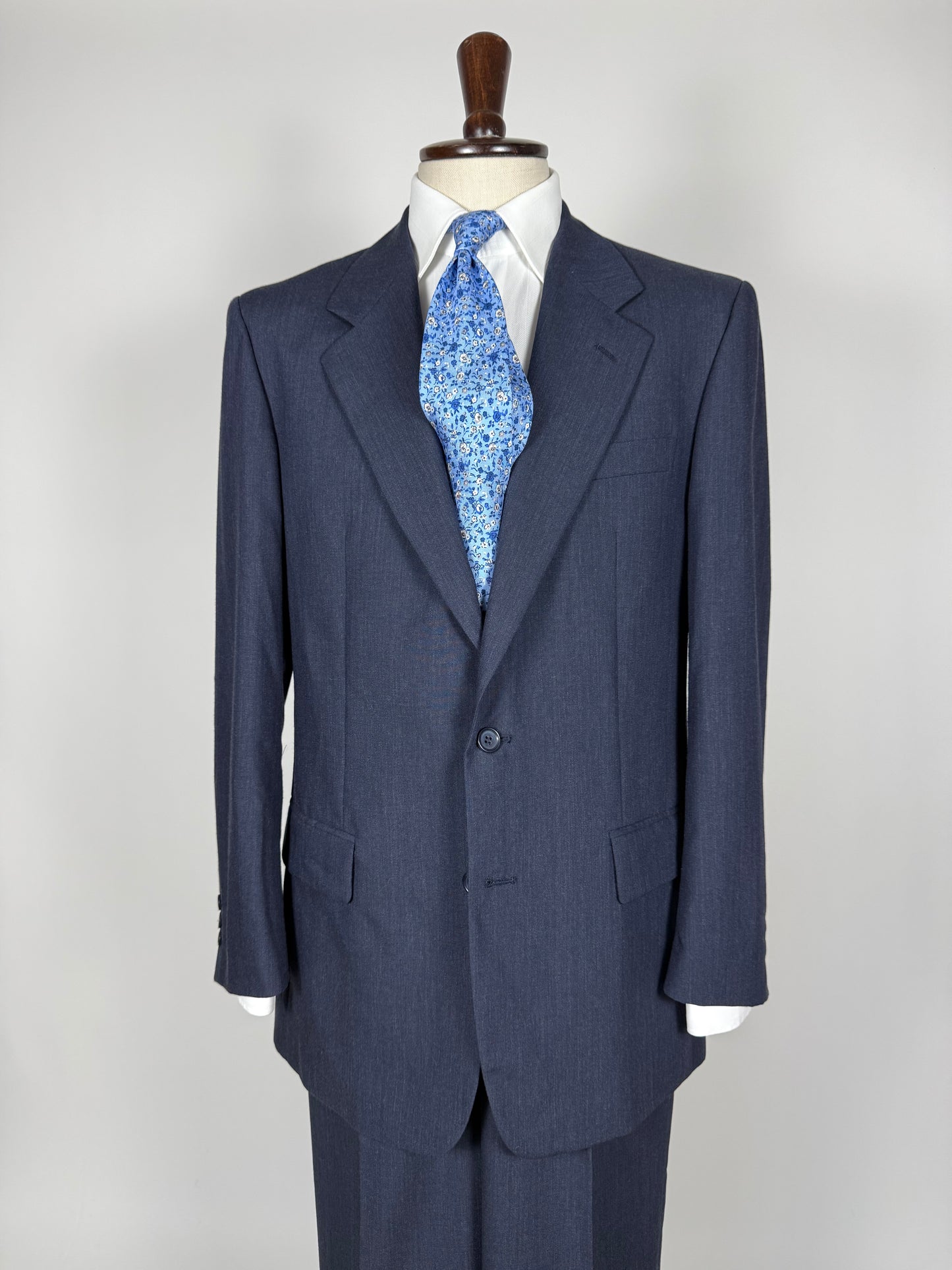 Completo anni '80 fresco lana blu - tg. 50/52
