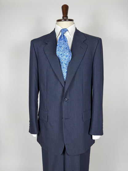 Completo anni '80 fresco lana blu - tg. 50/52
