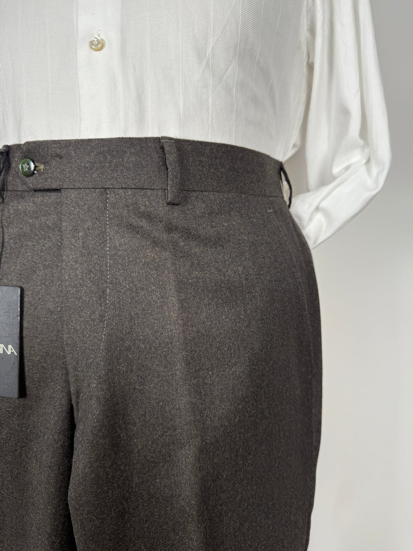 Pantaloni anni ‘90 in flanella marrone (NOS) - tg. 48/50