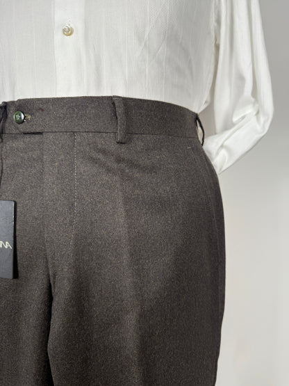 Pantaloni anni ‘90 in flanella marrone (NOS) - tg. 48/50