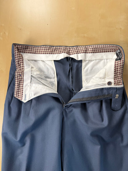 Pantaloni fresco lana verde petrolio anni '80 (NOS) 3 pinces - tg. 46
