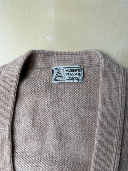 Cardigan vintage in cammello e lana - tg. L (50/52)