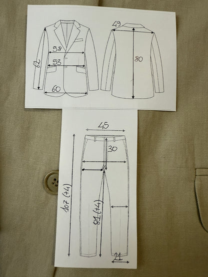 Completo beige in lino e cotone - tg. 52