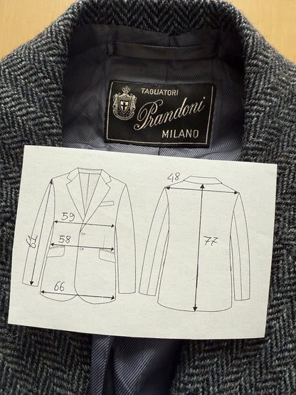 Giacca sartoriale Prandoni Milano in Harris Tweed - tg. 52, drop basso