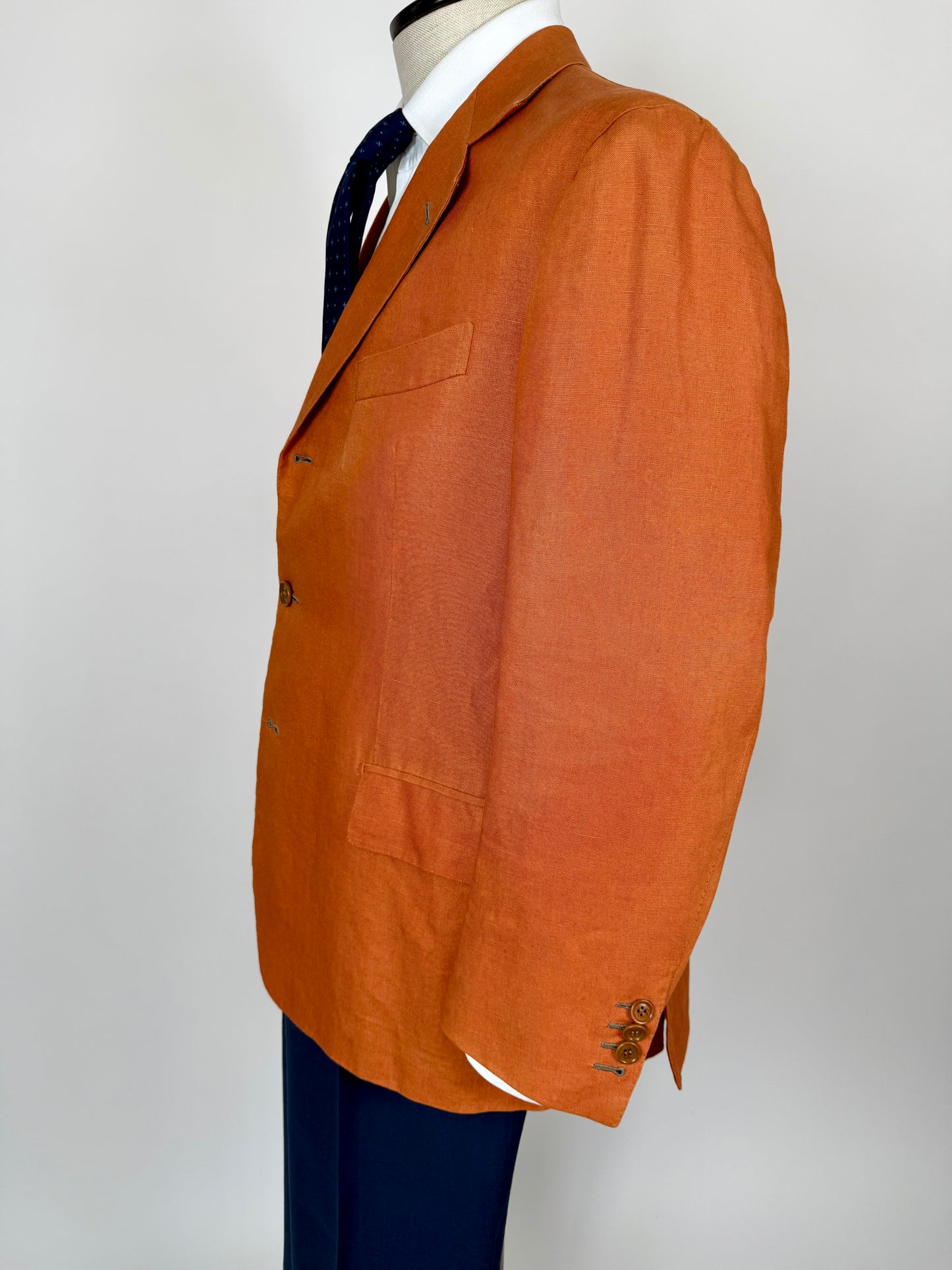 Giacca sartoriale D. Caraceni-Campagna lino irlandese arancio - tg. 50/52