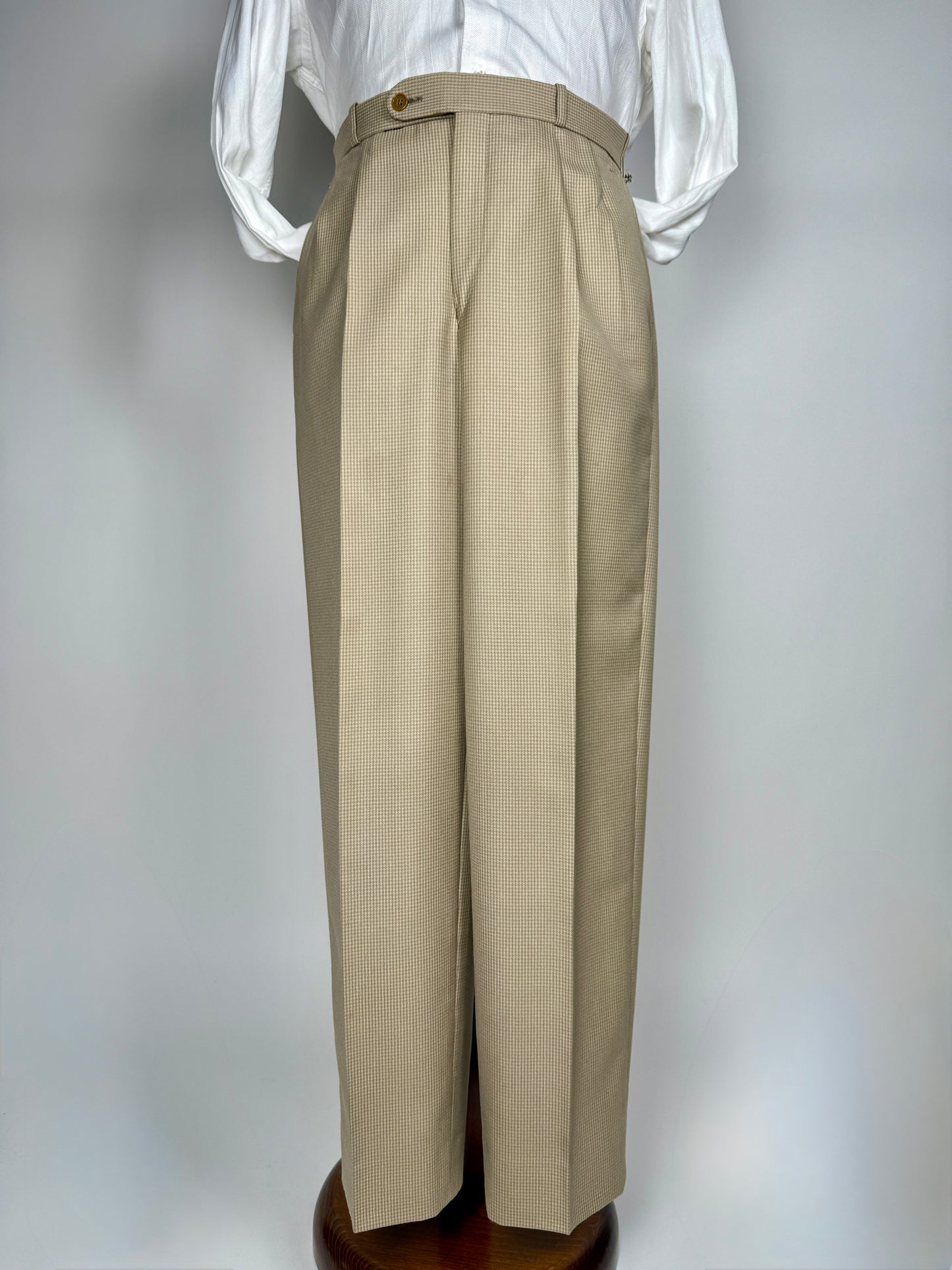 Pantaloni flanella pettinata pied-de-poule - tg. 48