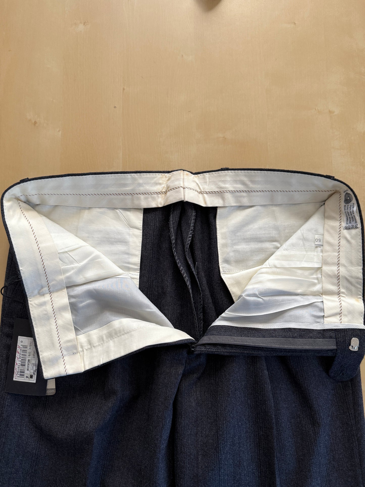 Pantaloni flanella grigia riga rossa anni ‘90 (NOS) - tg. 48/50