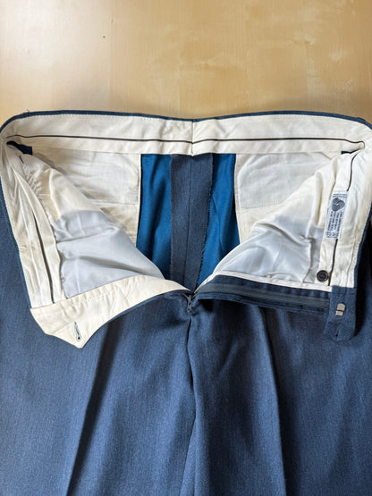 Pantaloni anni ‘80 flanella blu-azzurro mélange - tg. 56