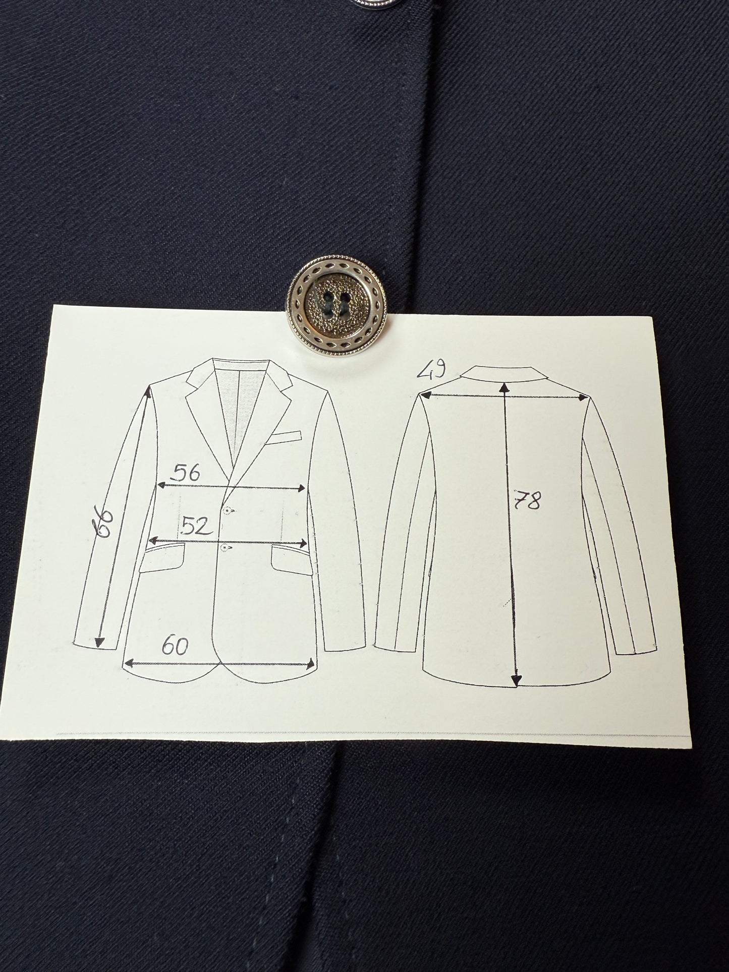 Blazer navy anni ‘60/‘70 in flanella - tg. 50