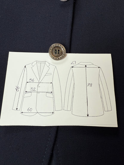 Blazer navy anni ‘60/‘70 in flanella - tg. 50