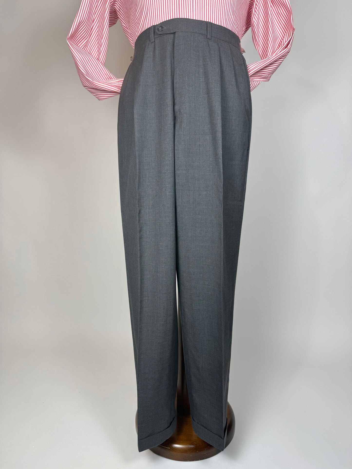Pantaloni fresco lana grigio antracite anni '80 - tg. 48