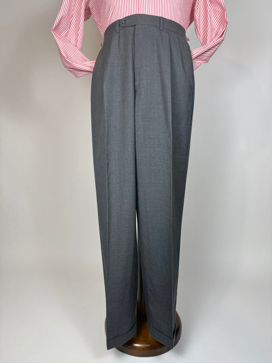 Pantaloni fresco lana grigio antracite anni '80 - tg. 48