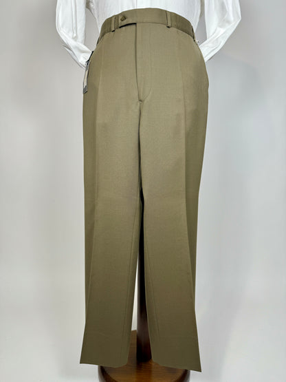 Pantaloni anni ‘70 lana pettinata cachi (NOS) - tg. 50/52