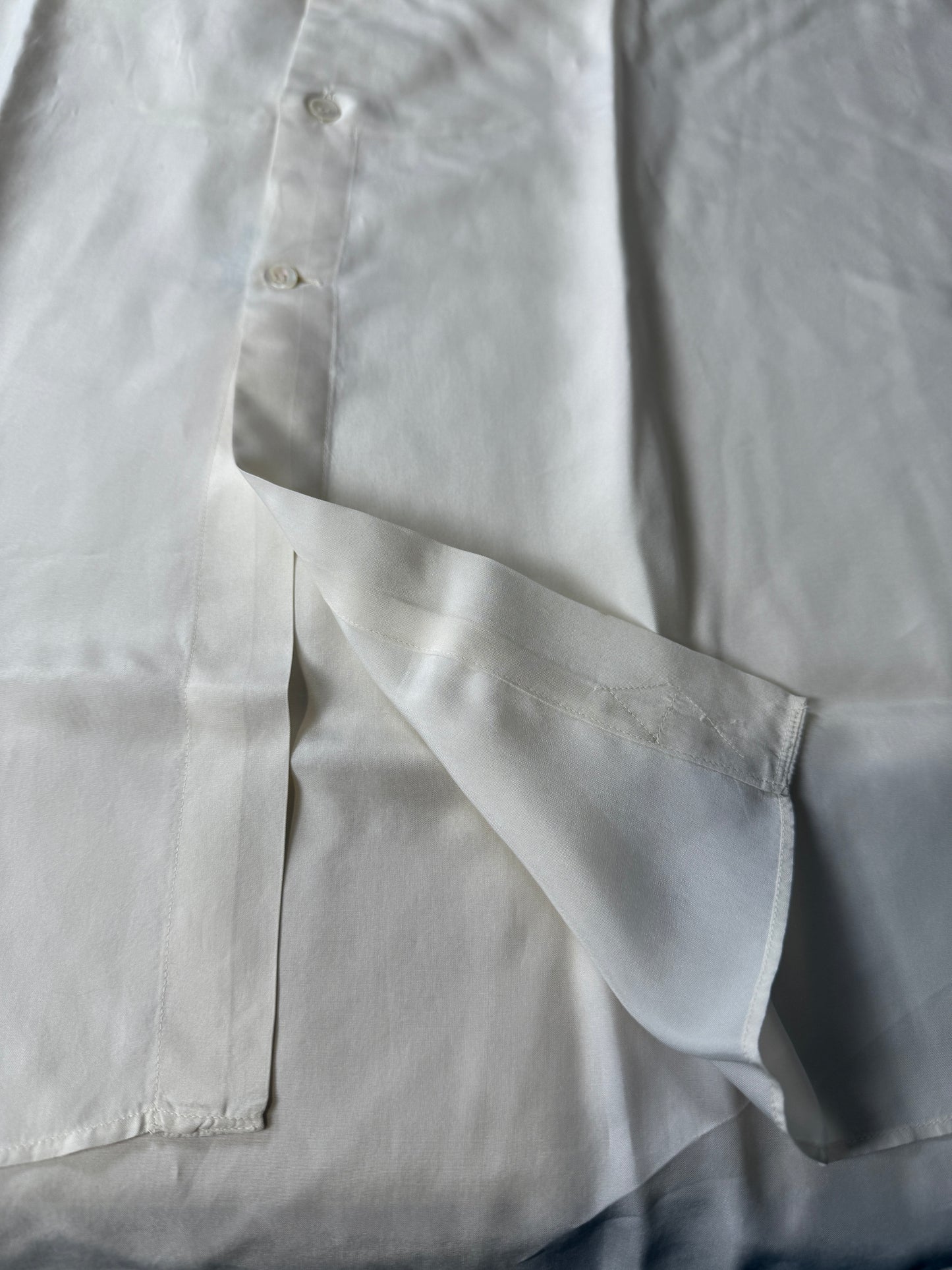 Camicia da smoking anni ‘70 in seta pura - collo 43 tg. L