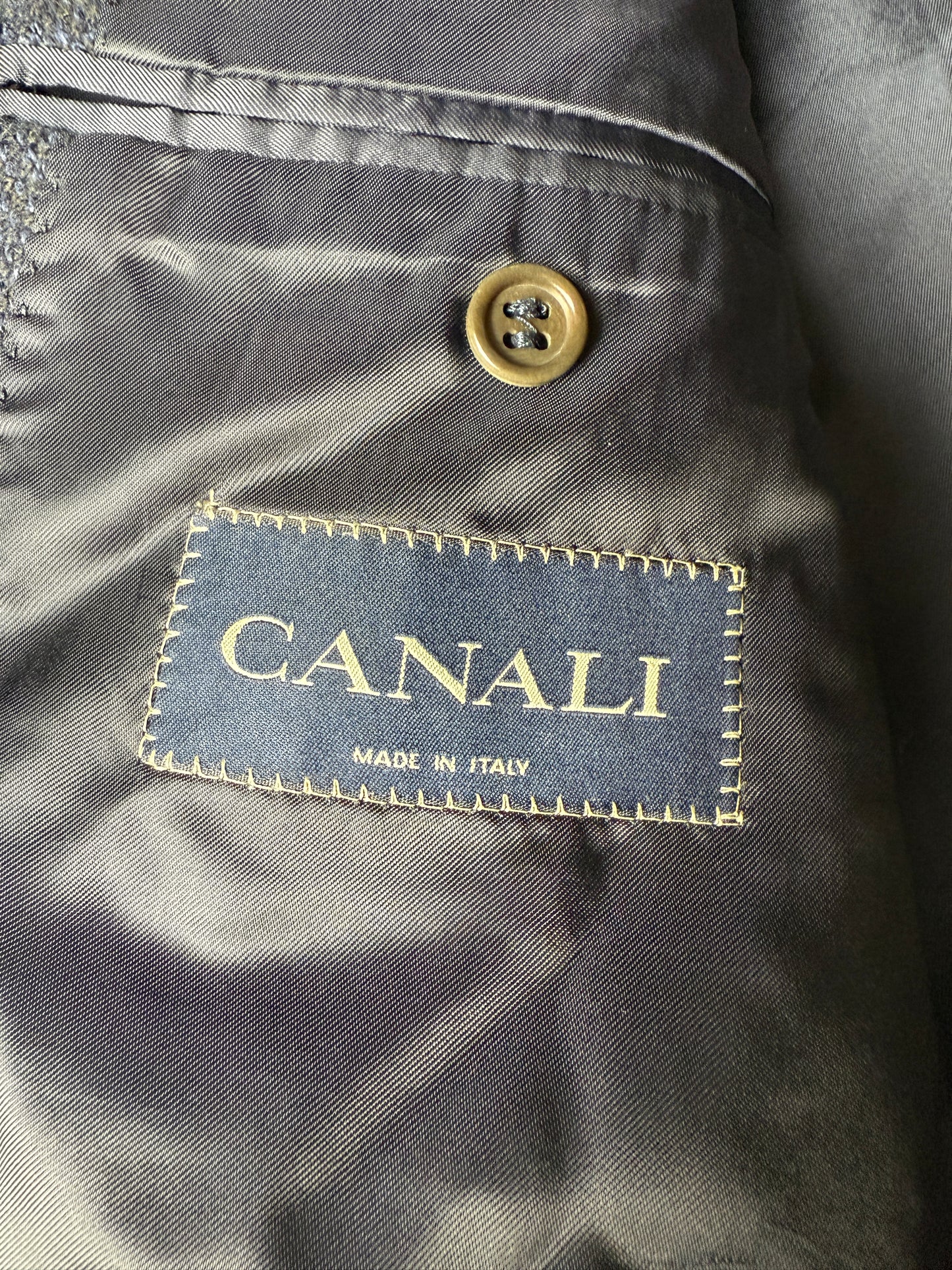 Giacca Canali in lana e seta blu occhio di pernice - tg. 50
