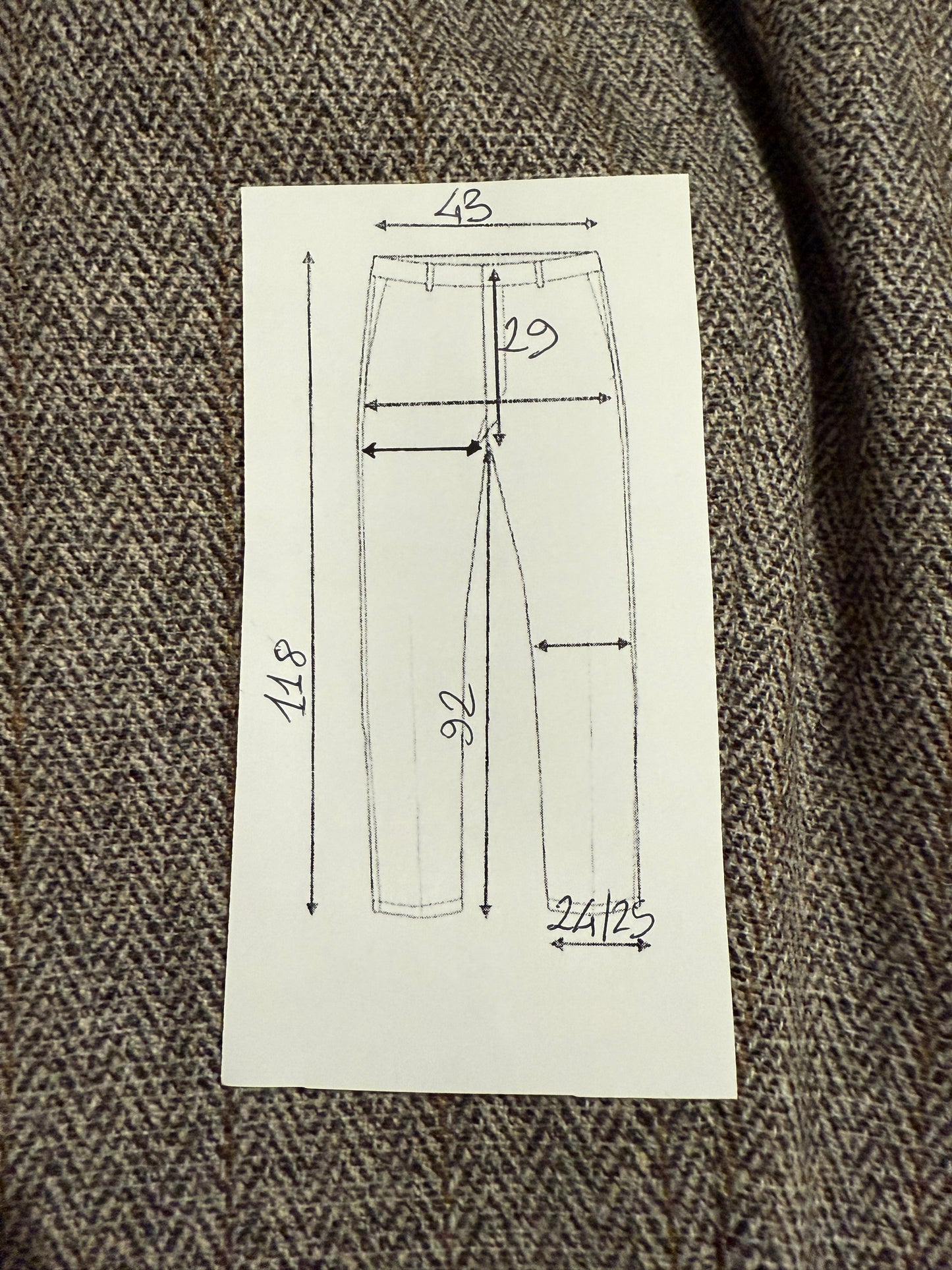 Pantalone anni ‘80 in tweed herringbone (NOS) - tg. 48