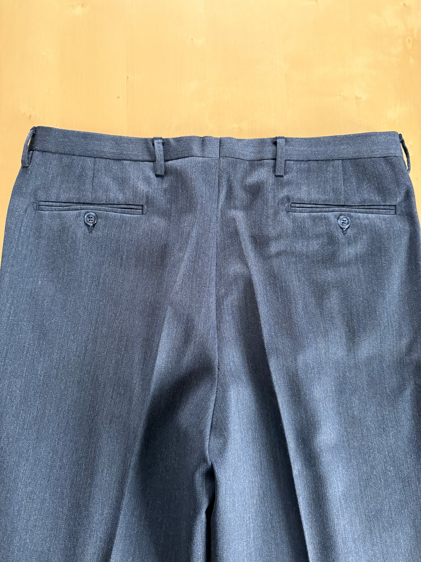 Pantaloni anni ‘80 flanella pettinata blu mélange - tg. 52
