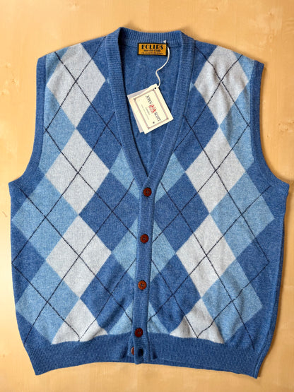 Gilet a losanghe in pura lana (nuovo) - XL