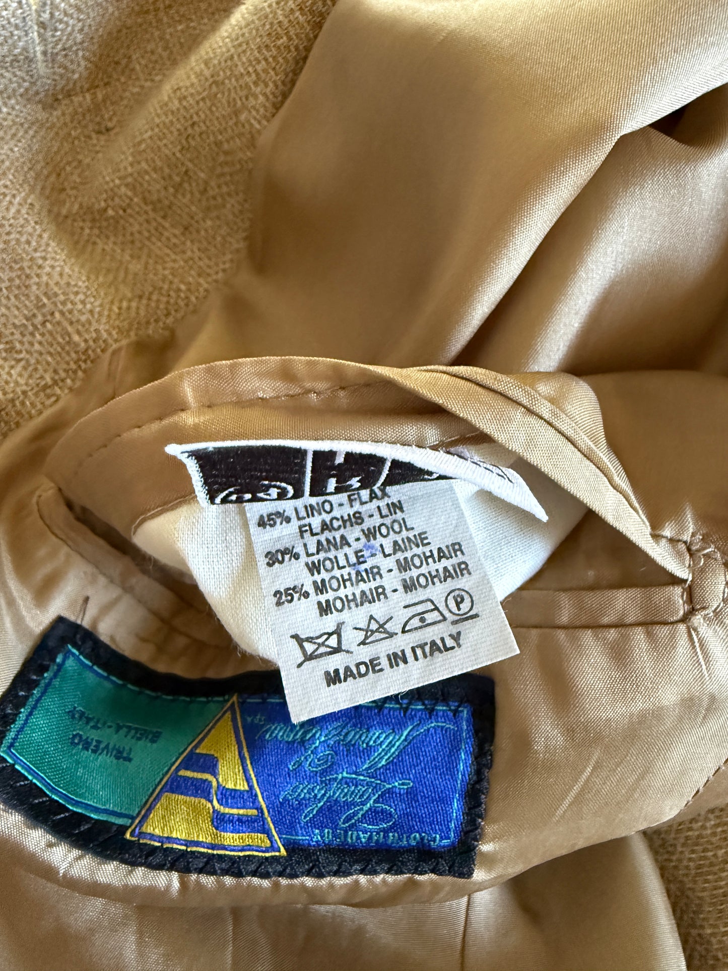 Giacca anni ‘90 in tela misto lino, lana e mohair - tg. 52/54