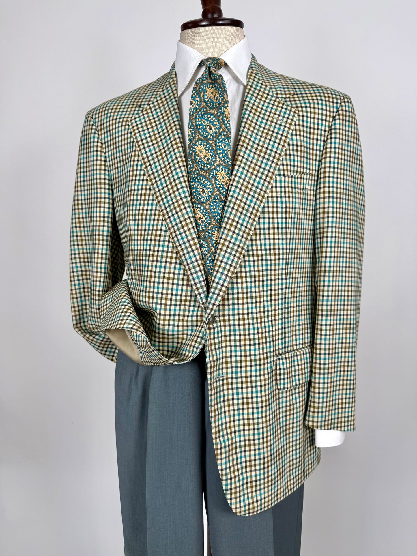 Giacca Ermenegildo Zegna quadretti fresco lana mezza fodera - tg. 52