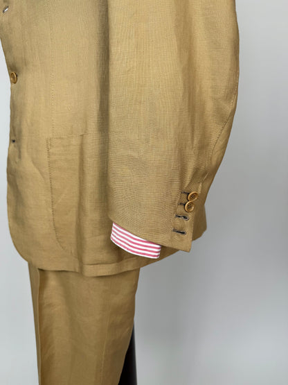 Completo sartoriale F. Di Marco lino irlandese beige - tg. 52 corta