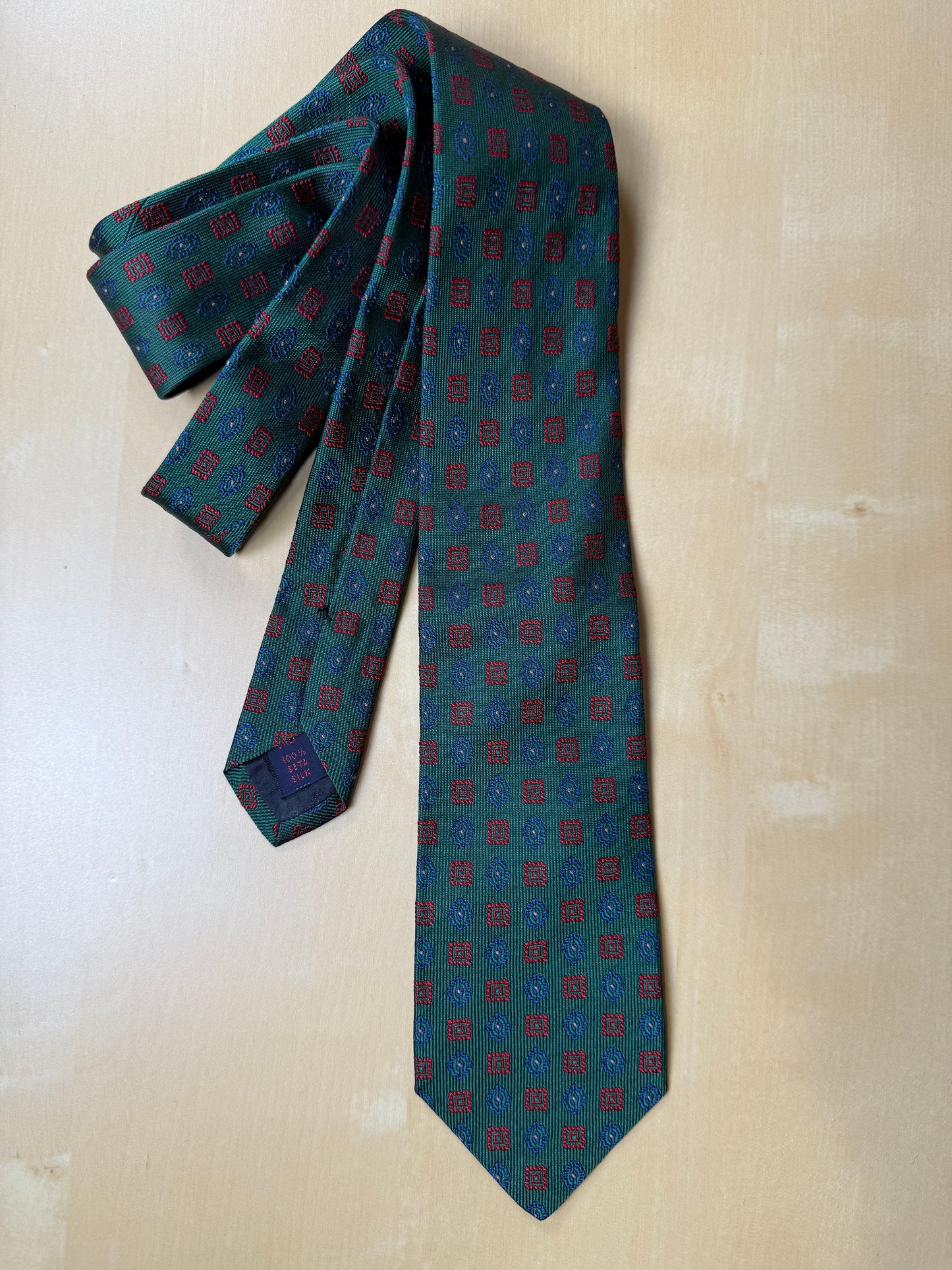 Cravatta Etro verde micro fantasia