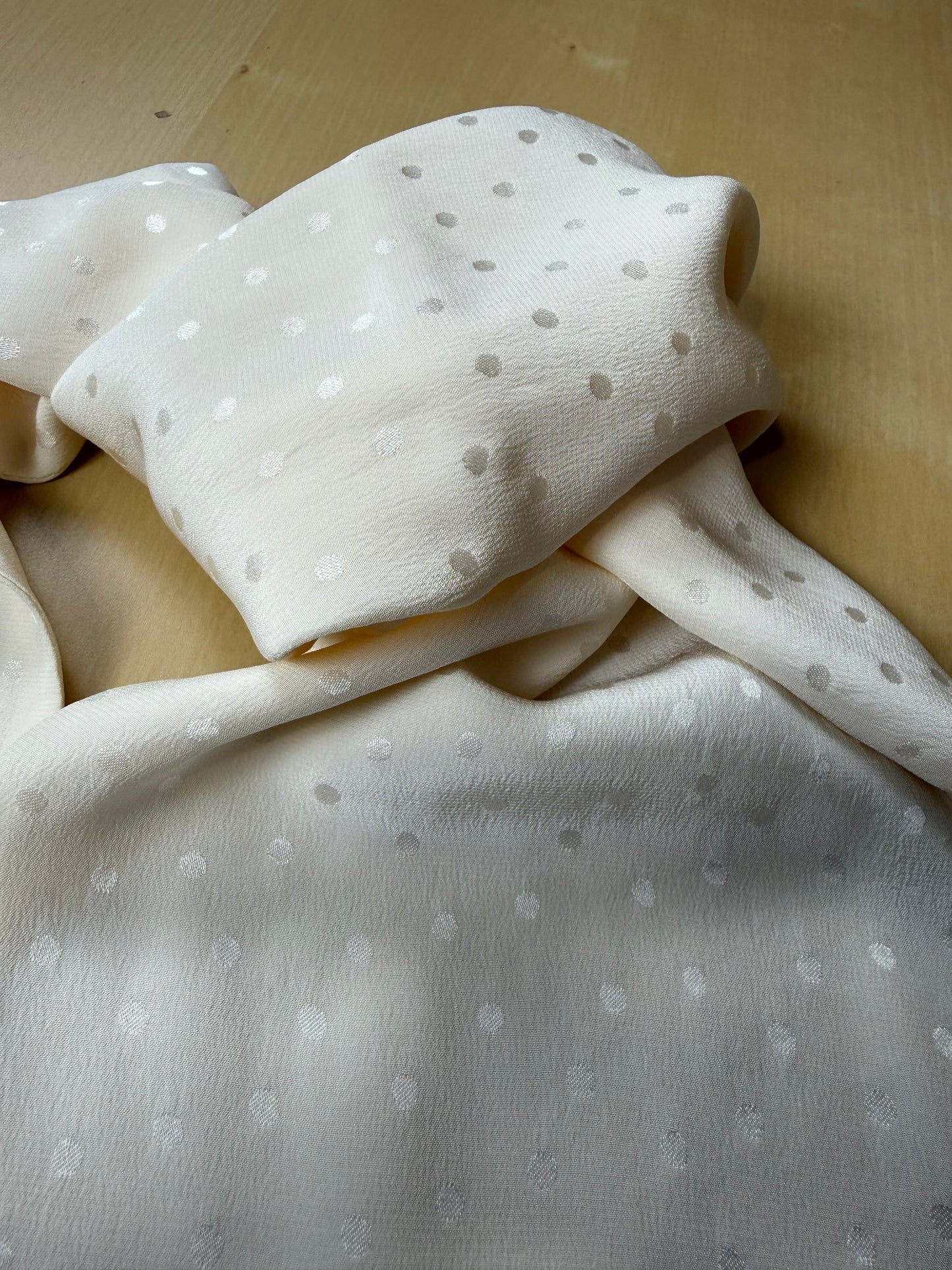 Sciarpa in seta da smoking vintage a pois jacquard