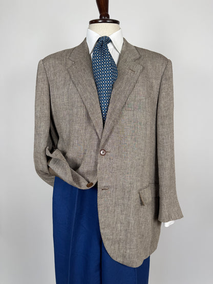 Giacca sartoriale in puro lino herringbone - tg. 60/62