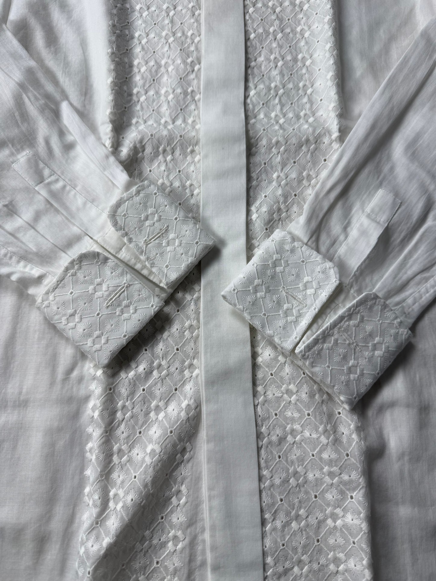 Camicia da sera anni ‘70 con ricamo - XXS, collo 38