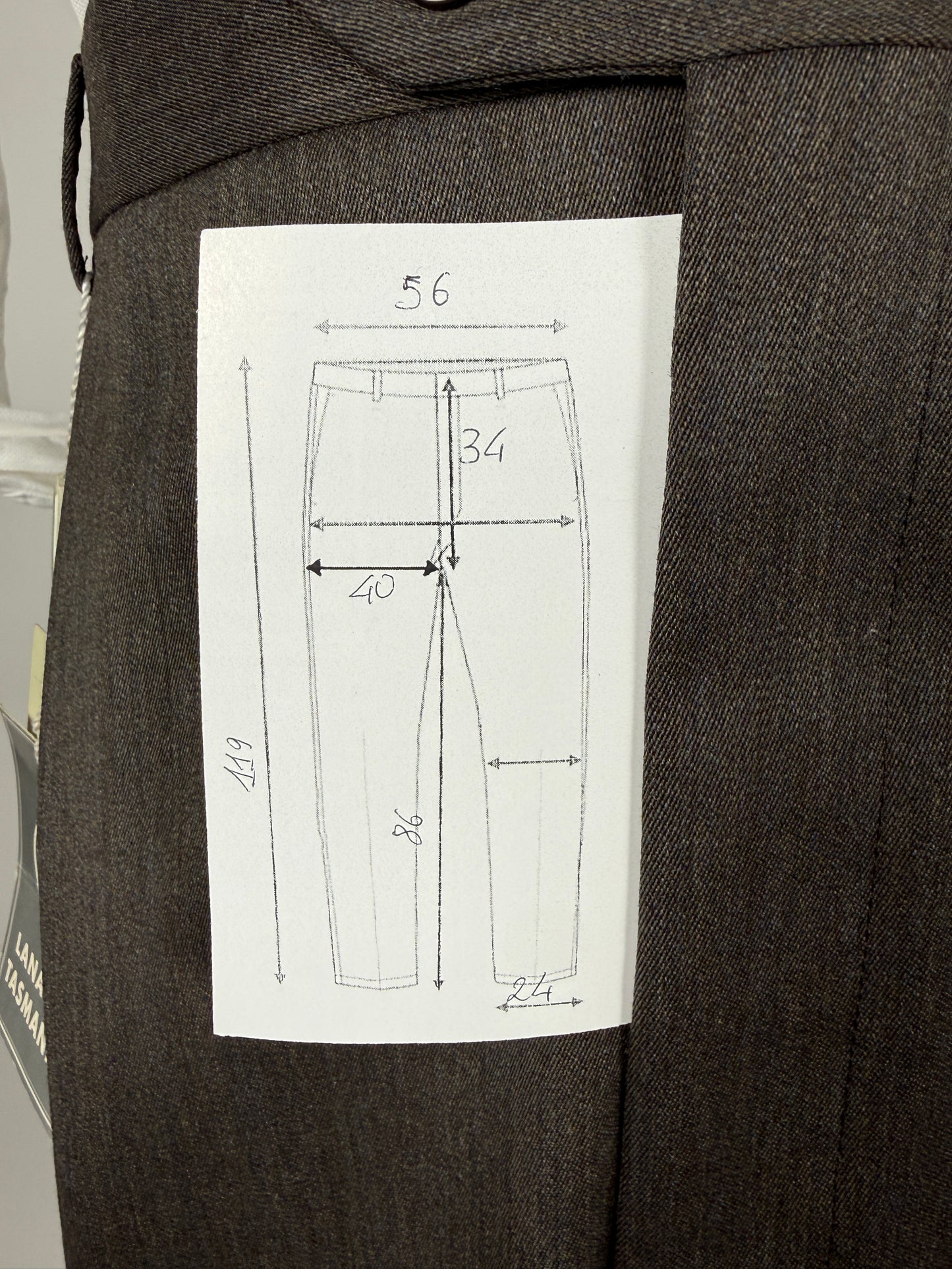 Pantaloni anni ‘90 lana pettinata cachi (NOS) - tg. 60/62