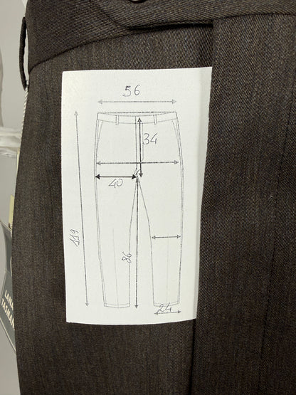Pantaloni anni ‘90 lana pettinata cachi (NOS) - tg. 60/62