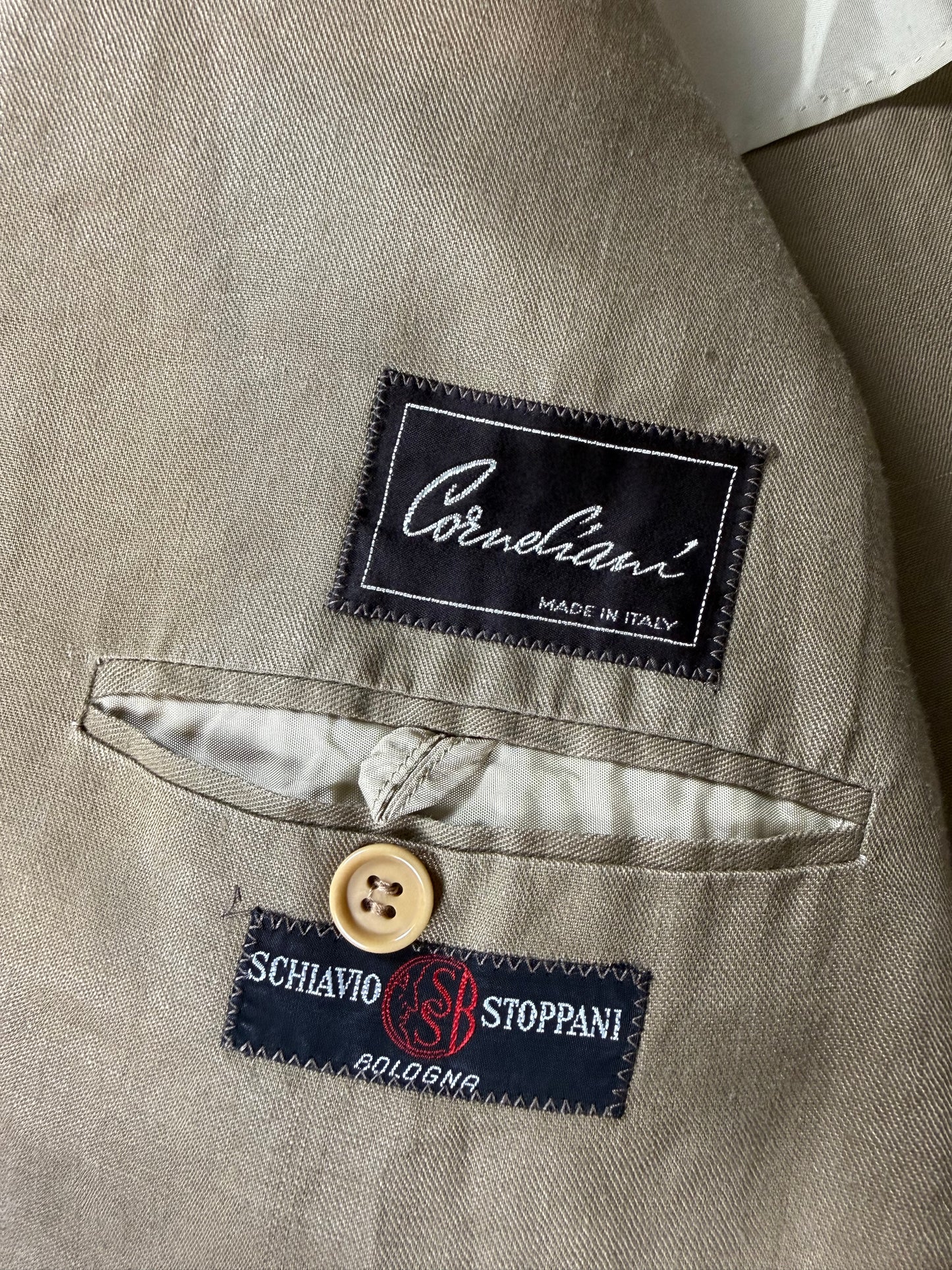 Giacca Corneliani anni '80 lino tabacco - tg. 48/50
