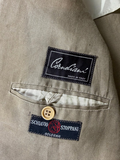 Giacca Corneliani anni '80 lino tabacco - tg. 48/50