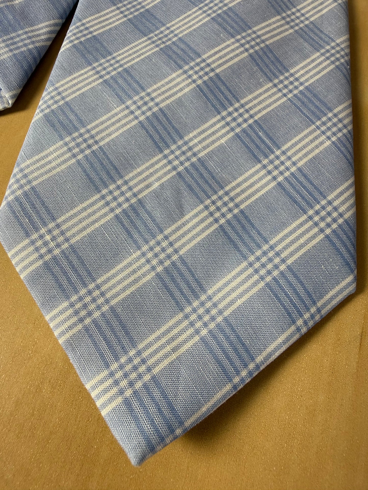 Cravatta napoletana 100% cotone a quadri turchese (nuova)
