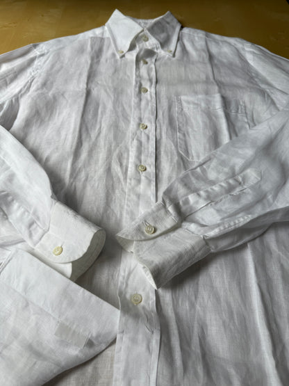 Camicia Brioni bianca in puro lino - L collo 41