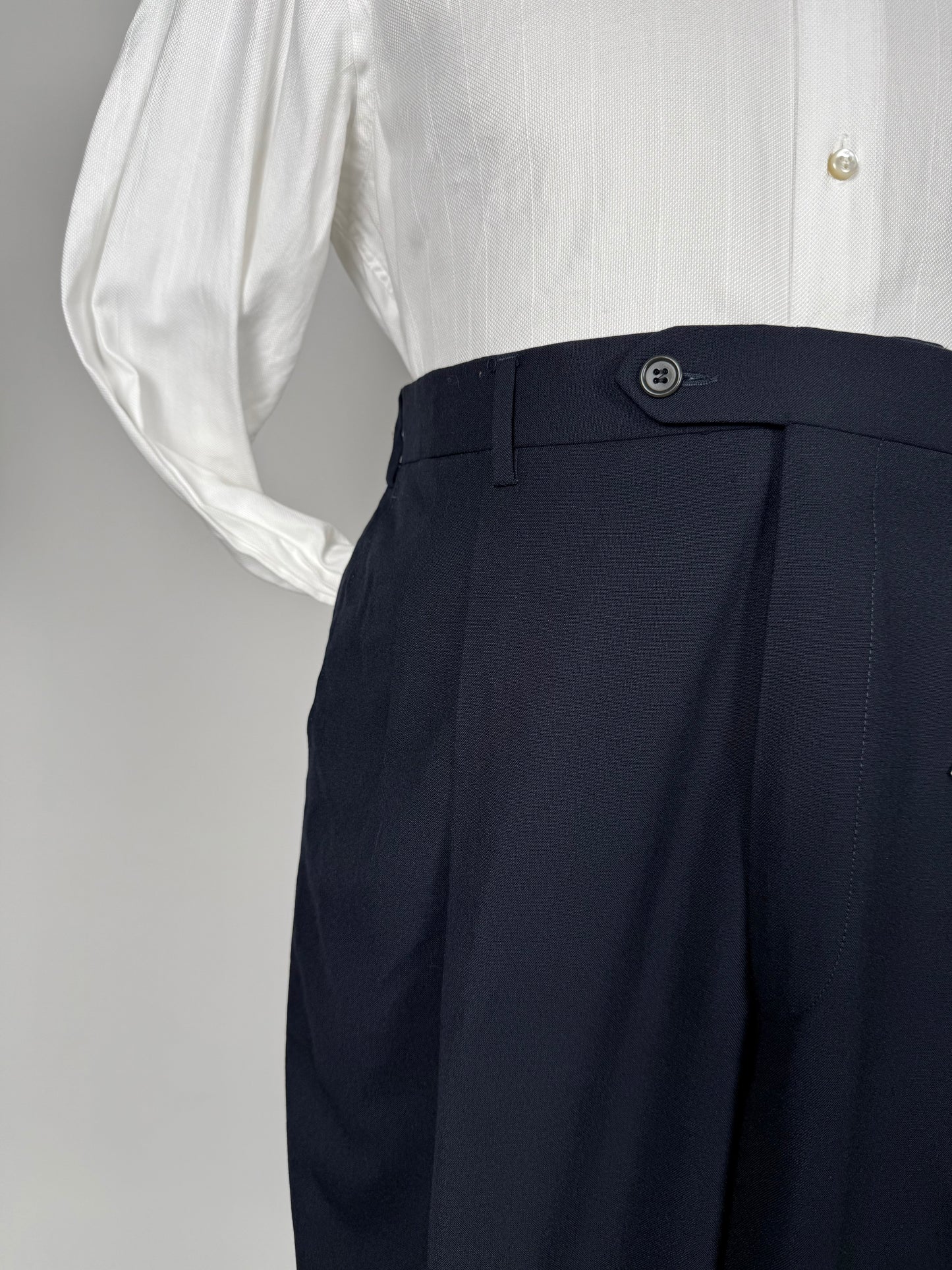 Pantaloni fresco lana stretch blu navy (NOS) - tg. 52/54