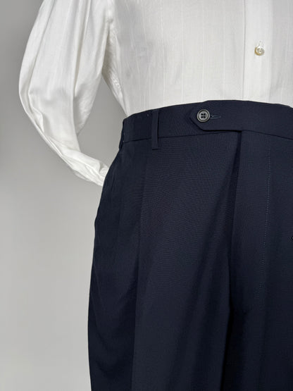 Pantaloni fresco lana stretch blu navy (NOS) - tg. 52/54