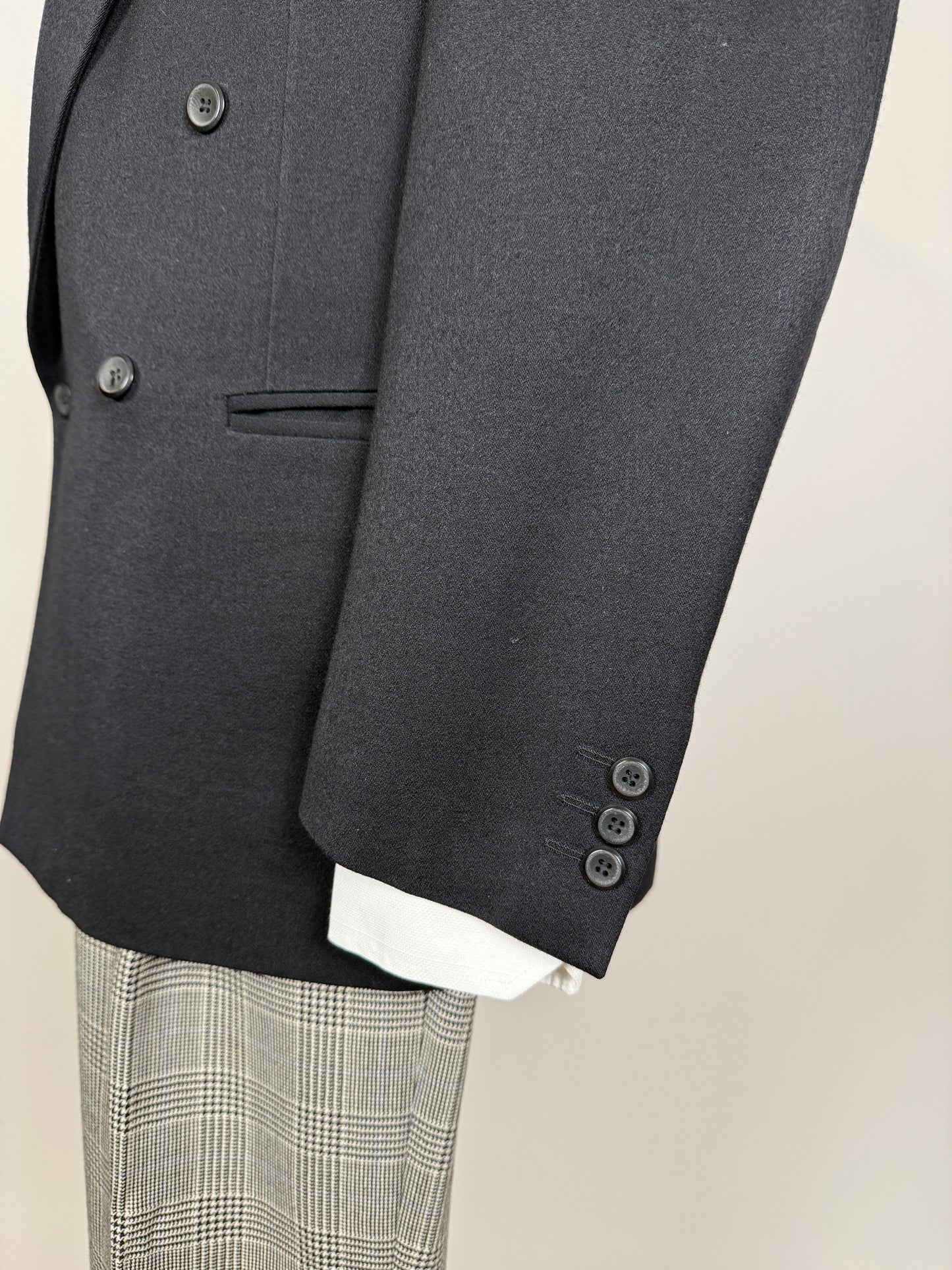 Giacca Pal Zileri doppiopetto anni ‘80 flanella blu - tg. 48