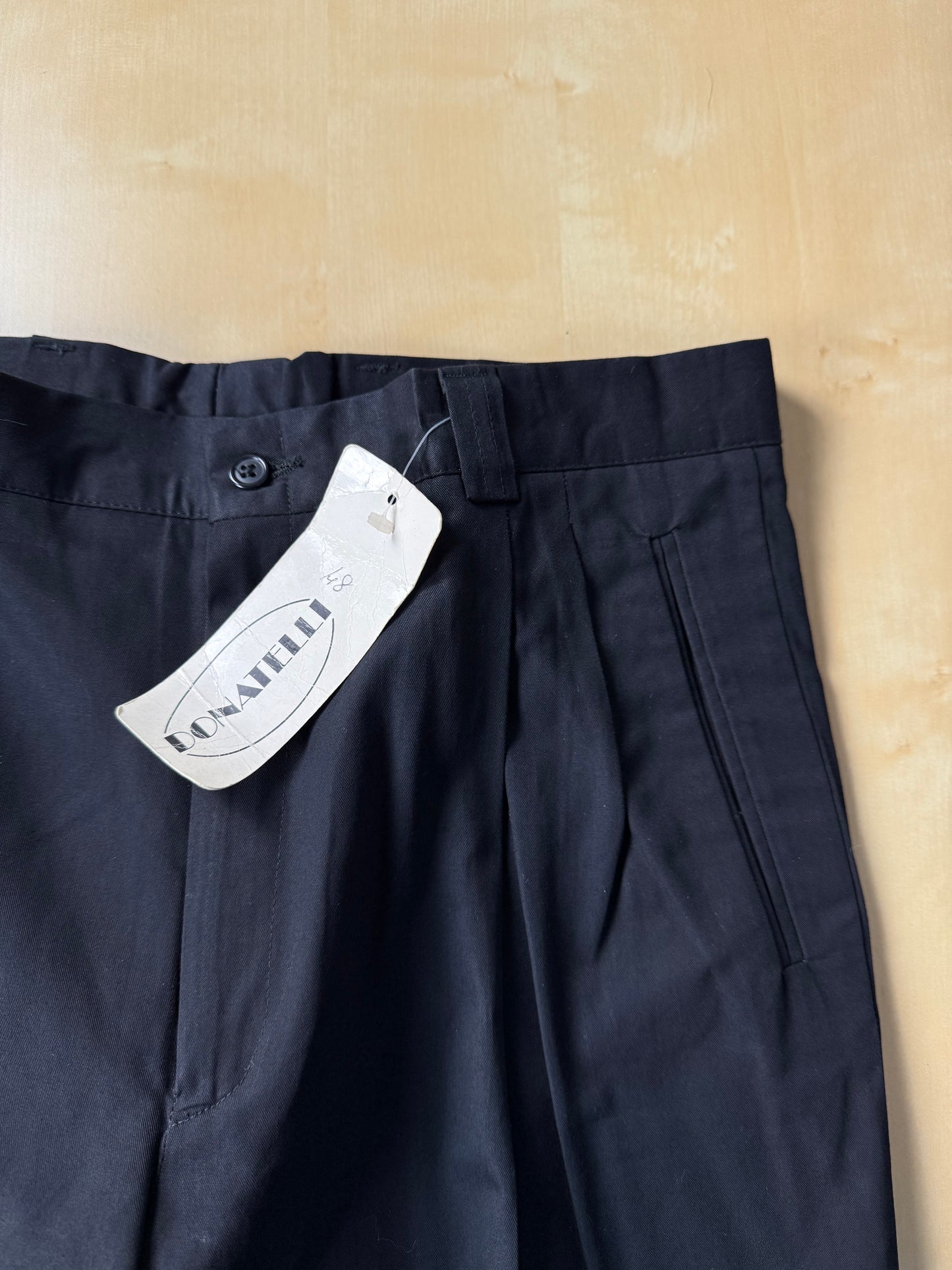 Pantaloni anni '80 in cotone nero (NOS) - tg. 48