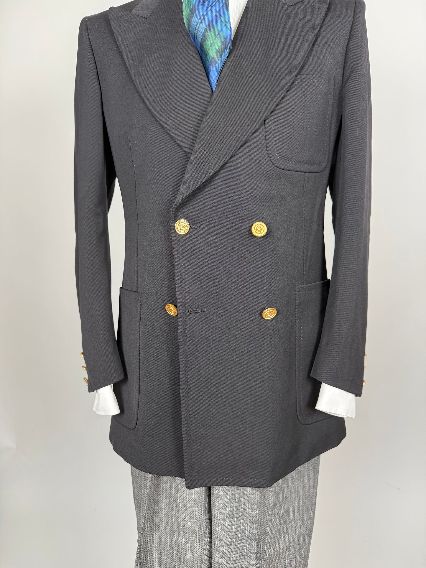 Navy blazer doppiopetto Pierre Cardin anni '70 - tg. 46