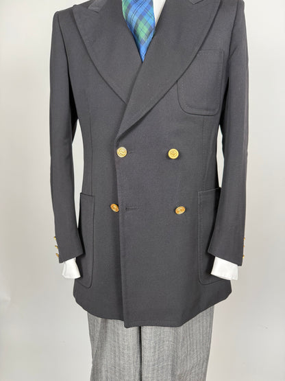 Navy blazer doppiopetto Pierre Cardin anni '70 - tg. 46