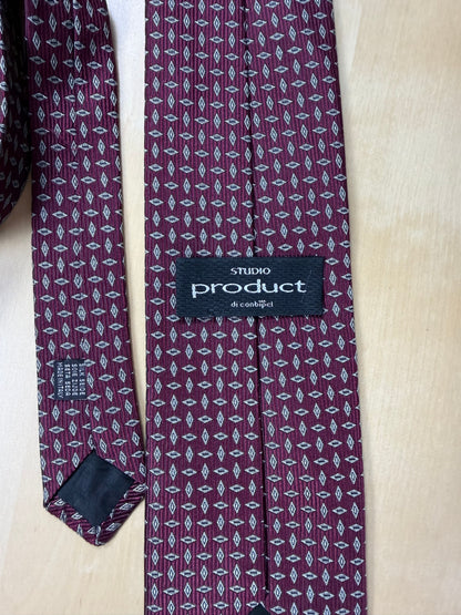 Cravatta bordeaux micro fantasia