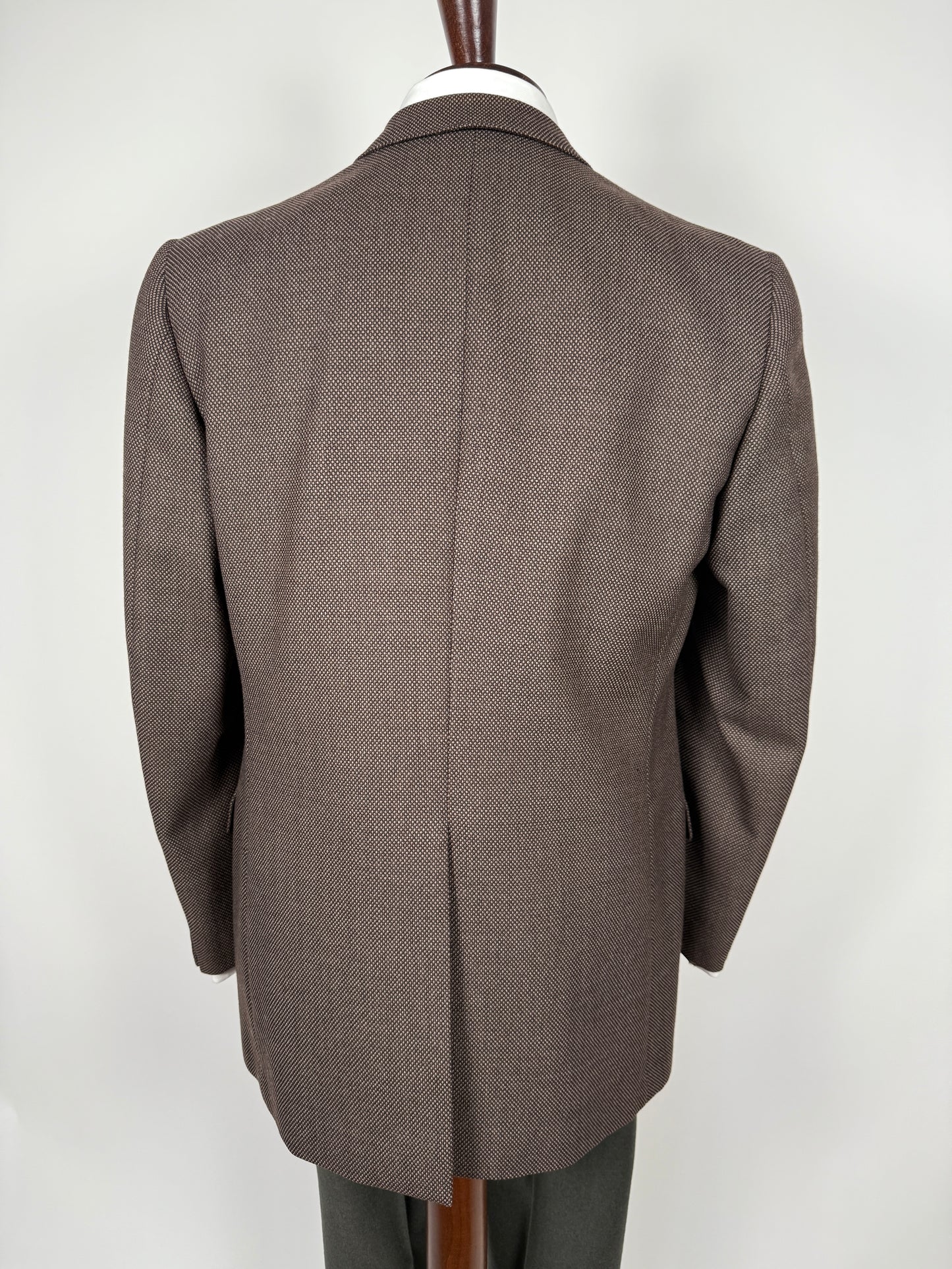 Giacca anni ‘60 marrone in lana occhio di pernice - tg. 50