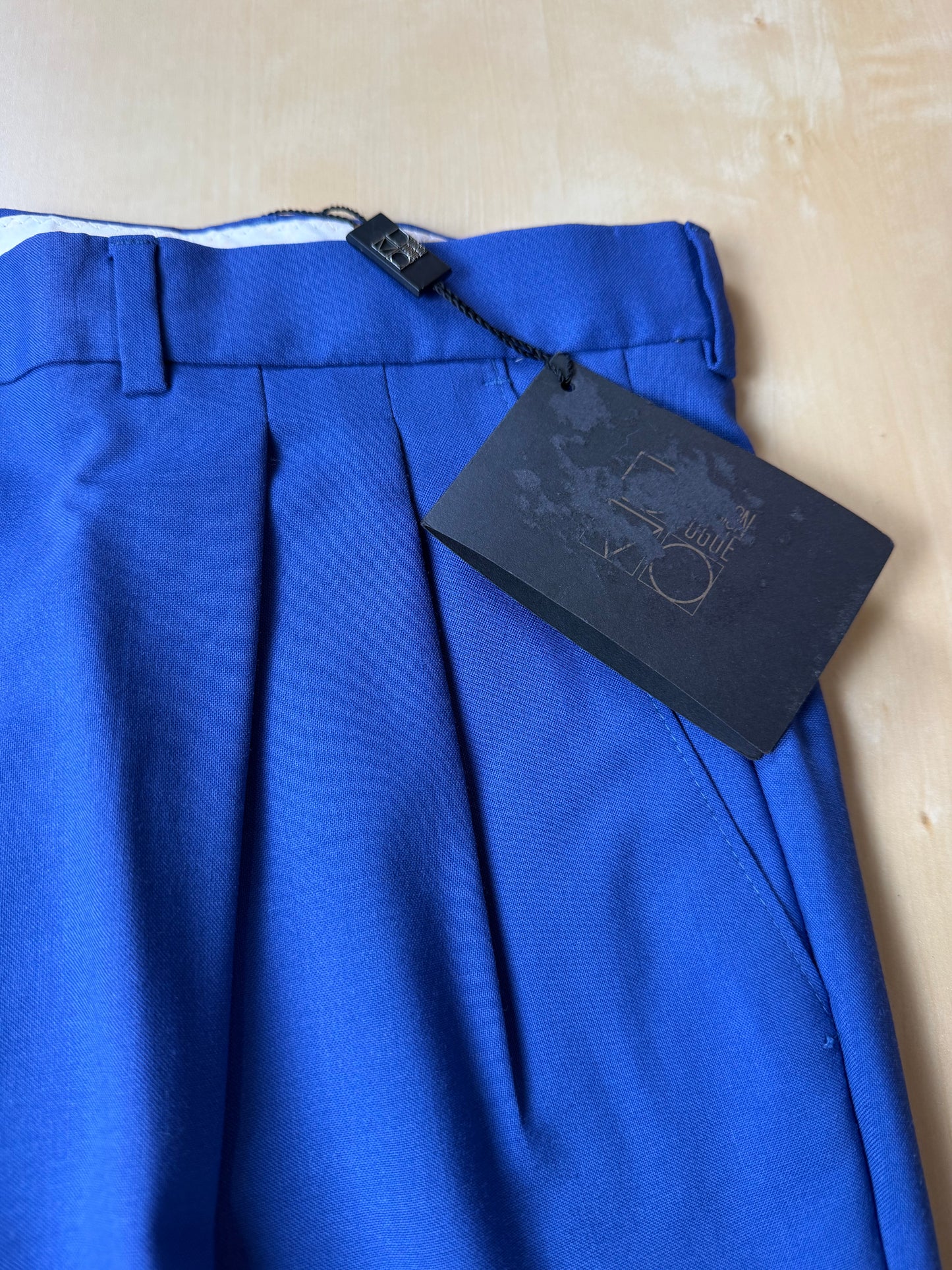 Pantaloni fresco lana blu china anni '80 (NOS) - tg. 50/52
