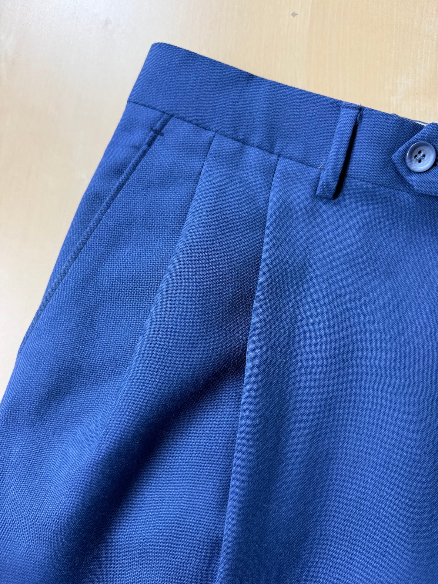 Completo anni '80 fresco lana bluette - tg. 52, pantaloni 48