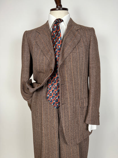 Completo anni ‘70 tweed marrone - tg. 50