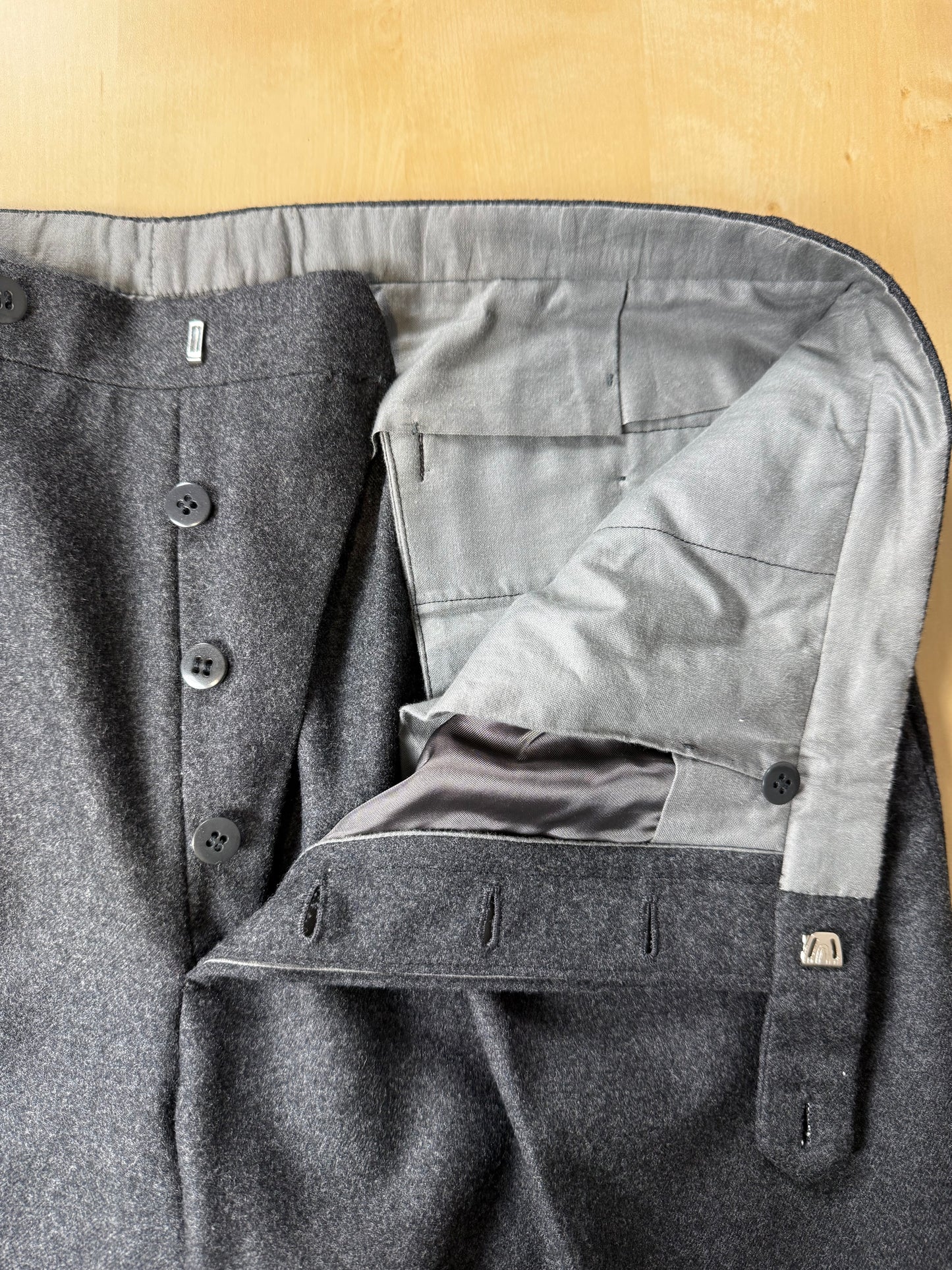 Pantaloni sartoriali anni ‘70/‘80 flanella grigia - tg. 52