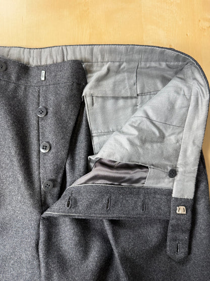 Pantaloni sartoriali anni ‘70/‘80 flanella grigia - tg. 52