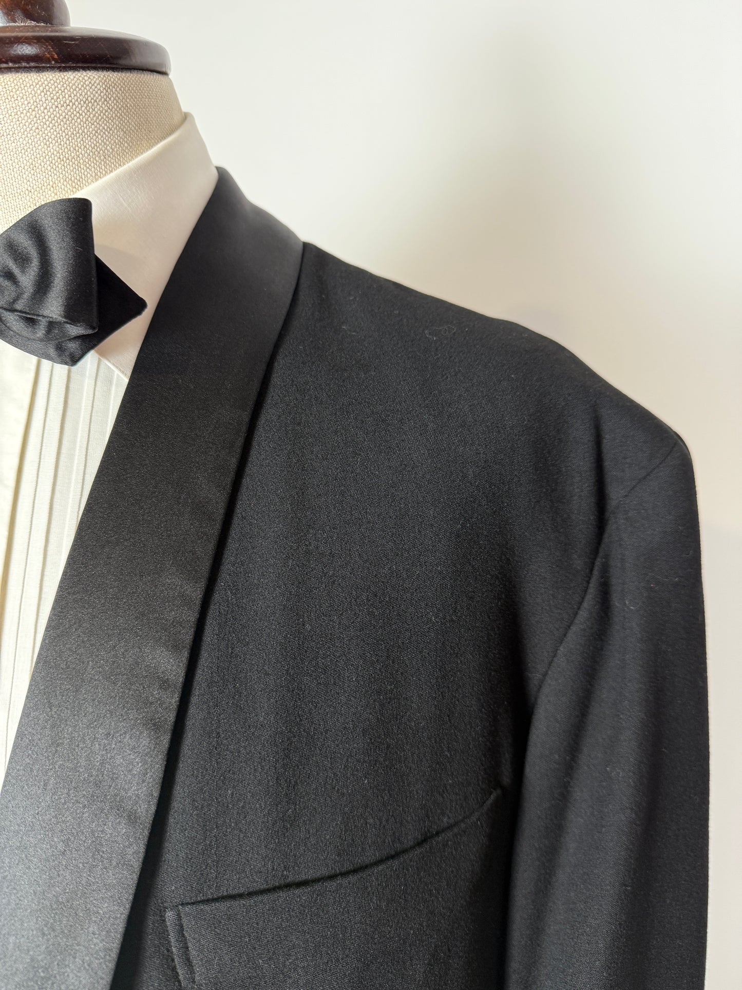 Smoking anni ‘50/‘60 monopetto revers a scialle - tg. 56/58 lunga